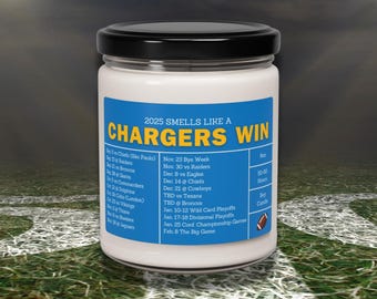 Los Angeles Chargers 2025 Schedule Candle: Football Fan Gift