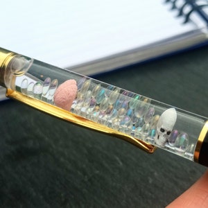 Brain Float Pen, Anatomy Pen, Skull Pen, Doctor Gift, Nurse Pen, Gift For Teacher, Floating Pen, Snow Globe Pen, Planner Pen, Unique Pen