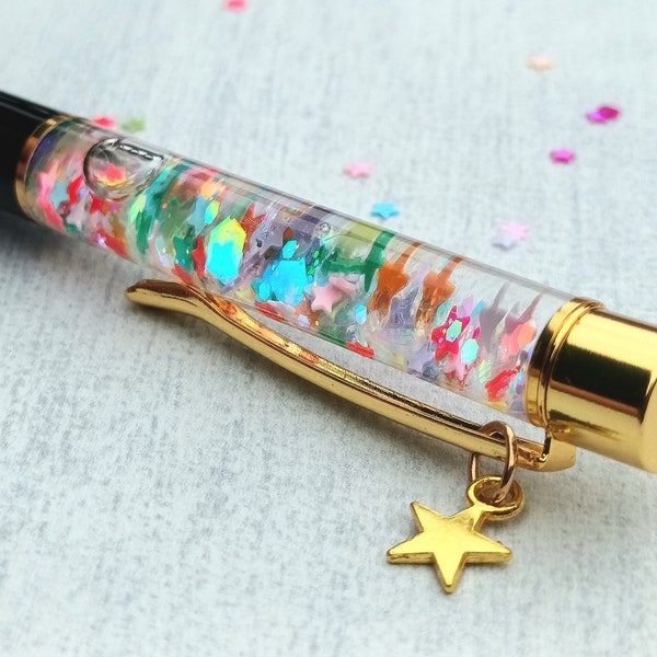 Star Pen, Floating Pen, Liquid Glitter Pen, Snowglobe Pen, You're A Star, Gift For Her, Unique Pen, Teacher Gift, Ballpoint Pen, Planner Pen