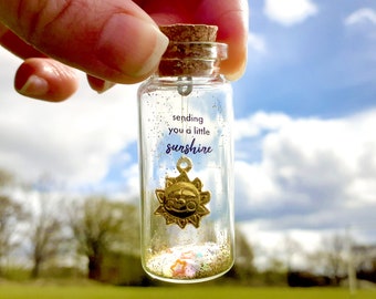 Sending Sunshine Gift, Message in a Bottle, Cheer Up Gift, Send A Smile, Friendship Gift, Cute Gift For Her, Thinking of you Gift