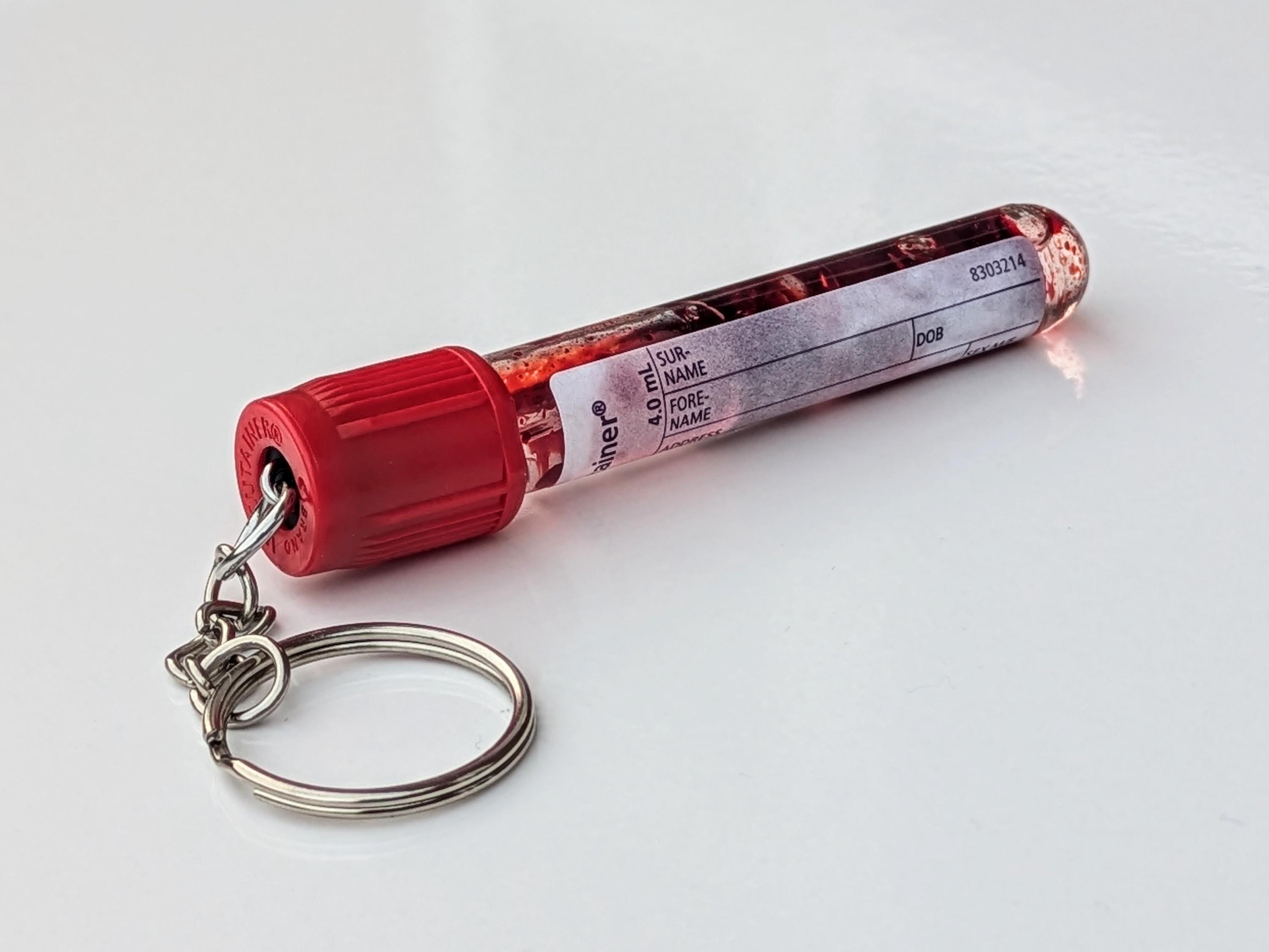Phlebotomist Keychain, Blood Vial, Gift for Nurse, Vacutainer Keyring ...
