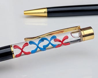 Chromosome Pen, Float Pen, Science Pen, Microbiology Gift, Biology Pen, Doctor Pen, Scientist Gift, Teacher Gift, Unique Pen, Graduate Gift
