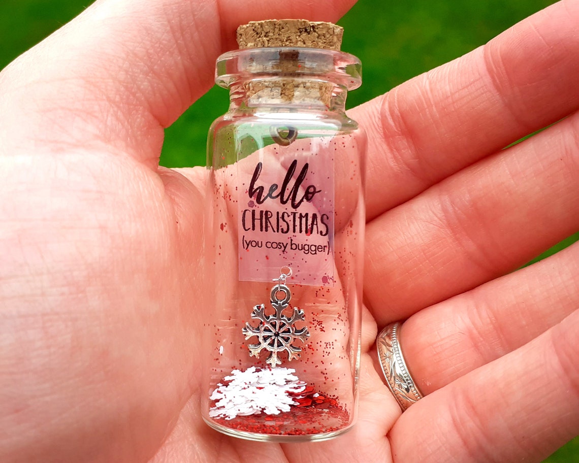 Christmas In A Jar Message In A Bottle Christmas Trinket Etsy