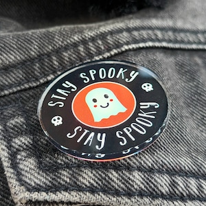Ghost Badge, Spooky Pin, Acrylic Pin, Halloween Pin, Funny Gift, Ghost Pin, Spooky Badge, Lapel Pin, Cute Ghost, Gift For Her, Gift For Him