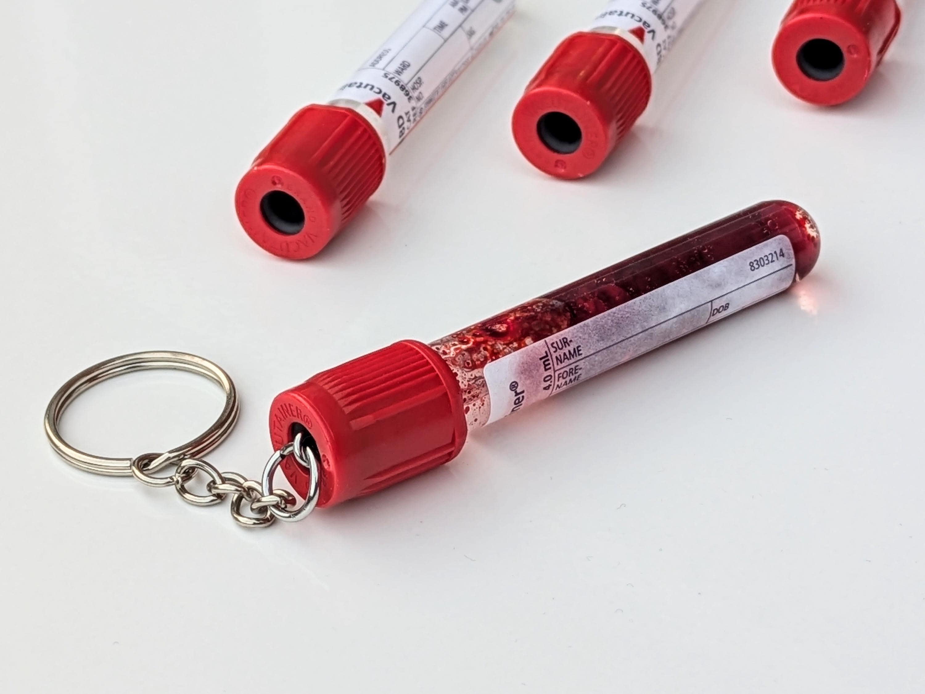 Phlebotomist Keychain, Blood Vial, Gift for Nurse, Vacutainer Keyring ...