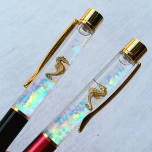 Seahorse Gift, Floating Pen, Liquid Glitter Pen, Snow Globe Pen, Gift For Her, Unique Pen, Sea Life Gift, Teacher Pen, Fun Pen, Aquatic