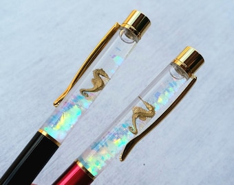 Seahorse Gift, Floating Pen, Liquid Glitter Pen, Snow Globe Pen, Gift For Her, Unique Pen, Sea Life Gift, Teacher Pen, Fun Pen, Aquatic
