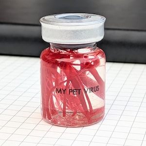 Desk Decor for Science Lover, Virus Vial, Miniature Glass Vial, Gift for Biologist, Laboratory Gift, Science Graduate, Chemistry Student