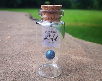 You Mean The World To Me, Message in a Bottle, World In A Bottle, Tiny Bottle Gift, Cute Gift for Her, Romantic Gift, Anniversary Gift