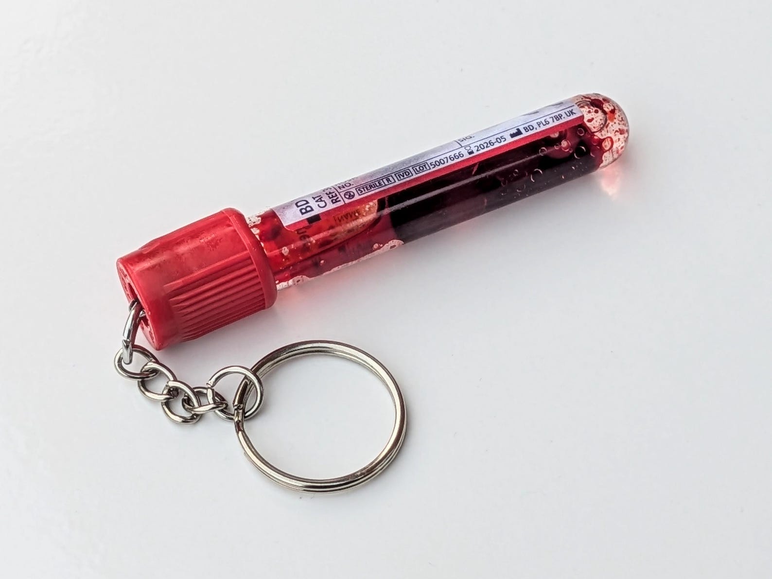 Phlebotomist Keychain, Blood Vial, Gift for Nurse, Vacutainer Keyring ...