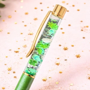 Frog Float Pen, Gift for Friend, Reptile Snowglobe, Refillable Ballpoint Pen, Frog Lover, Cute Stationery, Shaker Accessories, Office Decor