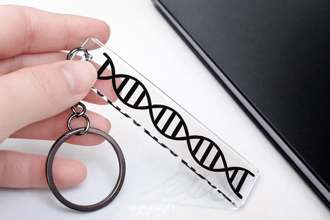 DNA Keychain, Double Helix, Acrylic Keyring, Scientist Gift, Biology ...