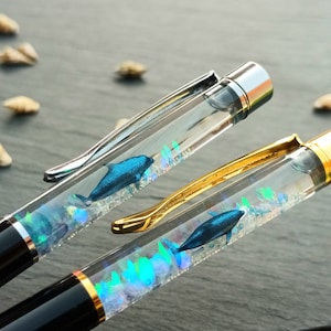 Dolphin Float Pen, Floating Pen, Dolphin Gift, Ocean Gift, Snow Globe Pen, Liquid Glitter Pen, Gift For Her, Unique Pen, Teacher Gift