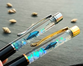 Dolphin Float Pen, Floating Pen, Dolphin Gift, Ocean Gift, Snow Globe Pen, Liquid Glitter Pen, Gift For Her, Unique Pen, Teacher Gift