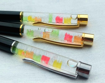 Gummy Bear Inspired, Kawaii Pen, Floating Pen, Sweetie Gift, Gift For Her, Novelty Pen, Unique Pen, Planner Pen, Ballpoint Pen, Friend Gift