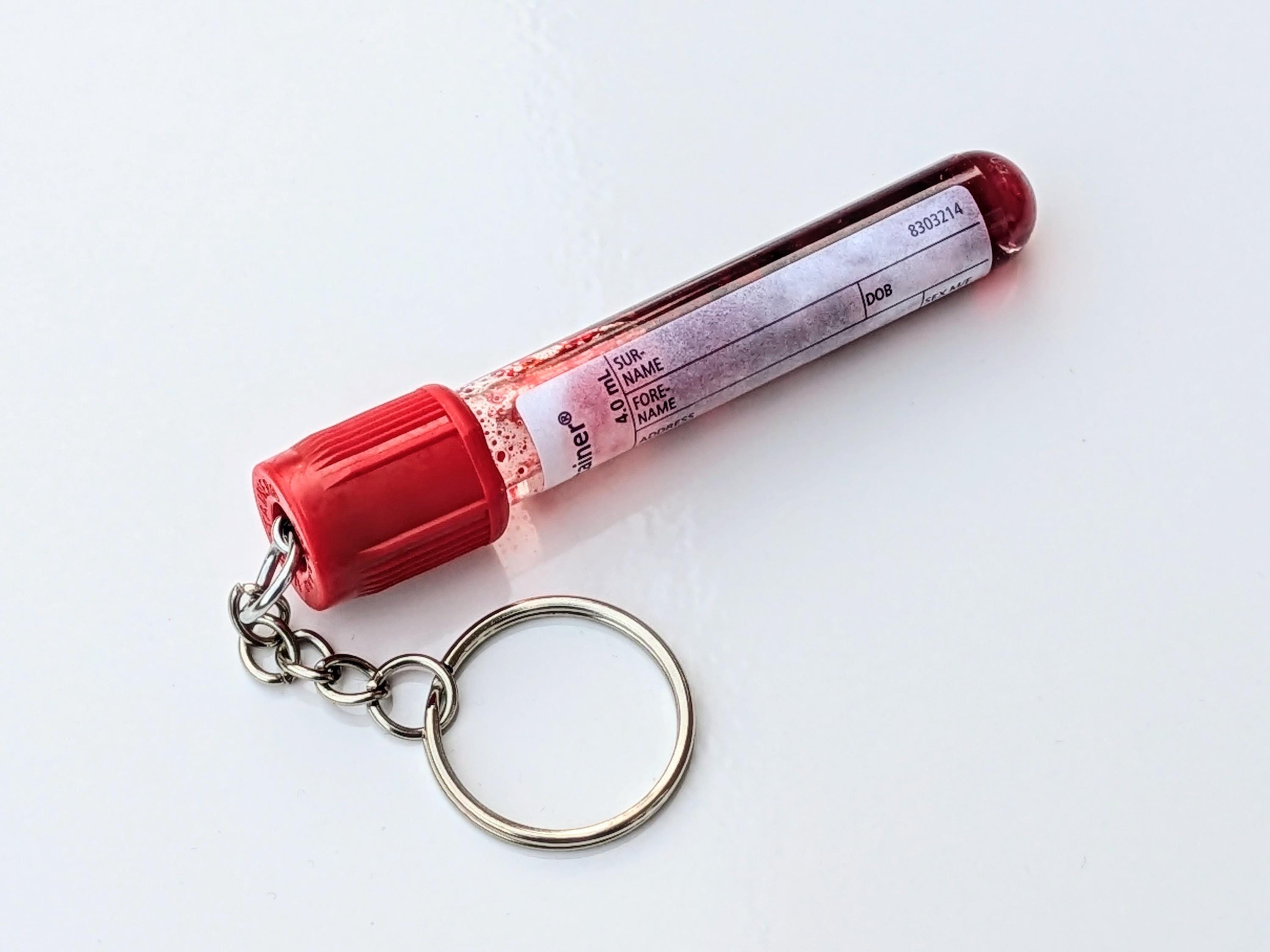 Phlebotomist Keychain, Blood Vial, Gift for Nurse, Vacutainer Keyring ...
