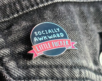 Funny Pin, Socially Awkward Pin, Hard Enamel Pin, Funny Gift, Introvert Gift, Gift For Her, Gift For Him, Inappropriate Gift, Lapel Pin