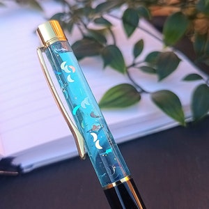 Floating Glitter Pens, Deer Ballpoint Pen, Liquid Glitter Pen, Rose Gold ,  Stationery Gift, Gift for Her, Colorful Pen, Rainbow Color 