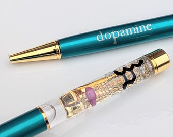 Dopamine Float Pen, Neurologist Gift, Science Pen, Mental Health, Psychiatrist, Teacher Appreciation, College Graduate, Doctor Stationery