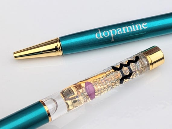 Dopamine Float Pen, Neurologist Gift, Science Pen, Mental Health, Psychiatrist, Teacher Appreciation, College Graduate, Doctor Stationery
