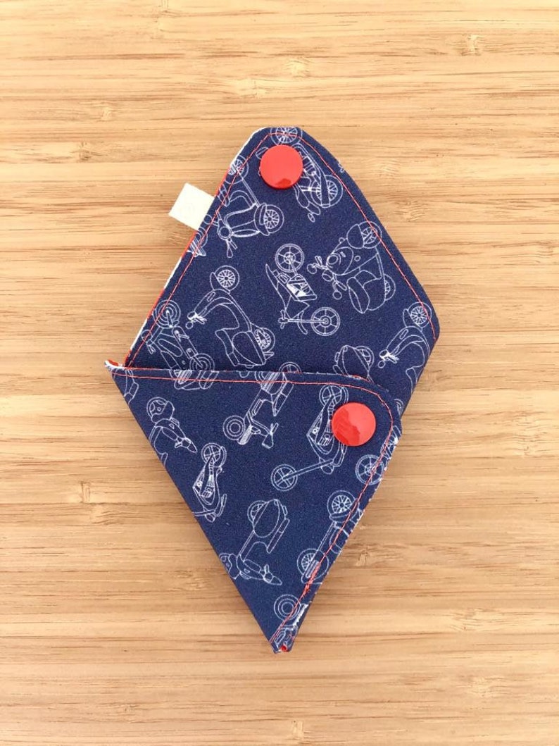 Vespa Purse Roman Holiday Triangle Origami Coin Purse Colorful Minimalist Pouch Handmade Fabric Purse Orange Stripes Coin Purse