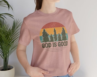 God is goed T-shirt, christelijke kleding, op geloof gebaseerde kleding, bedrukt T-shirt, religieuze unisex jersey met korte mouwen God is altijd goed