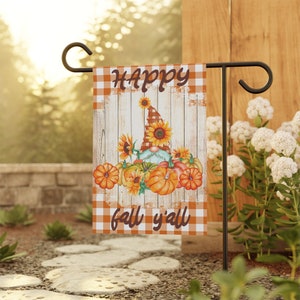 Happy Fall Y'allPumpkin Fall Yard Decor - Bandiera del giardino delle zucche - 12,5x18" - Bellissima bandiera del cortile della zucca - Decorazione autunnale per il portico anteriore