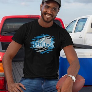 Detroit Football Graphic Tee - Sports Fan Apparel for Game Day - Bold Detroit T-Shirt - Unique Gift for Football Lovers - Unisex Fit
