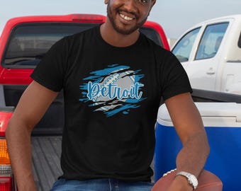 Detroit Football Graphic Tee - Sports Fan Apparel for Game Day - Bold Detroit T-Shirt - Unique Gift for Football Lovers - Unisex Fit