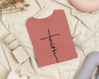 Faith Shirt, Faith Cross Shirt, Christian Gift, Faith Gift, Christian Shirts , Love and Grace Shirt, Faith Cross, Vertical Cross, Jesus BLK
