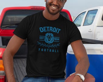 Detroit Football T-Shirt - Vintage Style Sports Fan Apparel - Unisex Game Day Tee - Bold Detroit Design - Great Gift for Fans