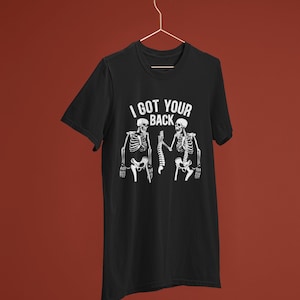 Ho la tua schiena Camicia scheletro, Camicia scheletro divertente, Camicia autunnale, Felpa di Halloween, Divertenti camicie di Halloween, Regalo di Halloween, Maglietta scheletro