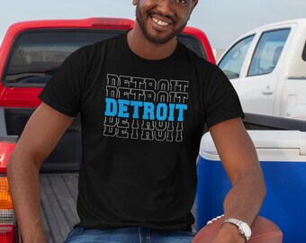 Detroit Football T-Shirt - Vintage Style Sports Fan Apparel - Unisex Game Day Tee - Bold Detroit Design - Great Gift for Fans