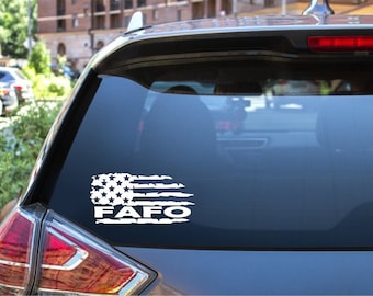 FAFO LARGE, F Around and Find Out Window Sticker, Laptop Decal, Funny Minivan Decal