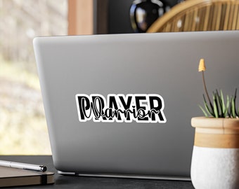 Vattentäta klistermärken för bönekrigare | Kristna klistermärken | Bibelvers-klistermärken | Laptopklistermärken | Jesus-klistermärken | Religiösa klistermärken