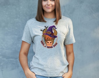 Moo... I Mean Boo Sweatshirt, Halloween Highland Cow Shirt, Happy Halloween Shirt, Halloween Gifts, Spooky Cow Shirt, Spooky Vibes T-shirt