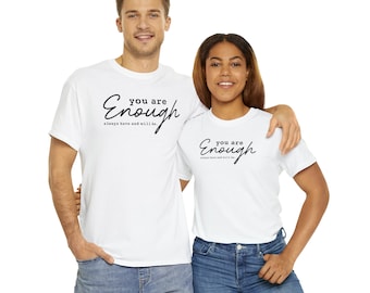 Camisa You Are Enough, camisa de ansiedade, assuntos de saúde mental, camisa motivacional, camiseta inspiradora, camiseta You Matter, camisa de saúde mental, amor próprio