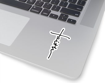 Tro-klistermärke, stansad dekal, hösttro-dekal, genomskinlig etikett, staplad tro-dekal, religiös klistermärke, kristen etikett, inspirerande klistermärken