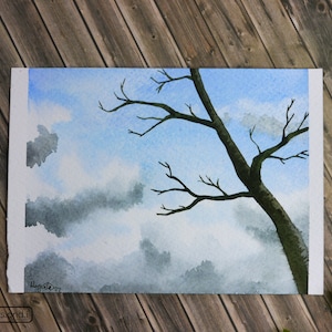 Cartolina dell'acquerello del cielo autunnale