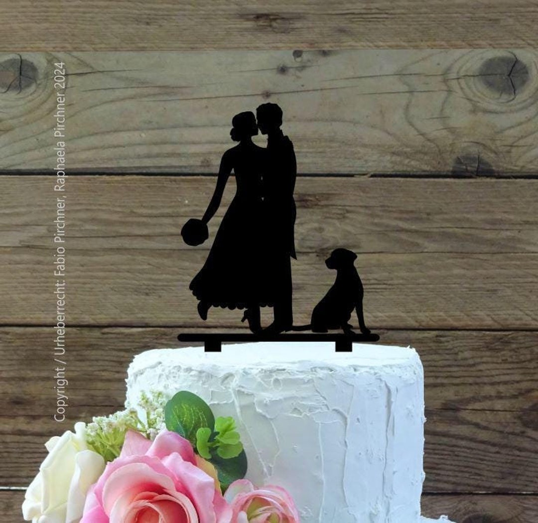 Personalized Wedding Cake Topper - Bride and Groom With Dog , With Cat ...