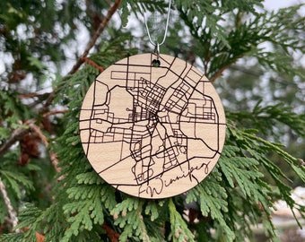 Winnipeg Christmas Ornament / Winnipeg Map Ornaments / Manitoba Christmas Gift / City Wood Ornament