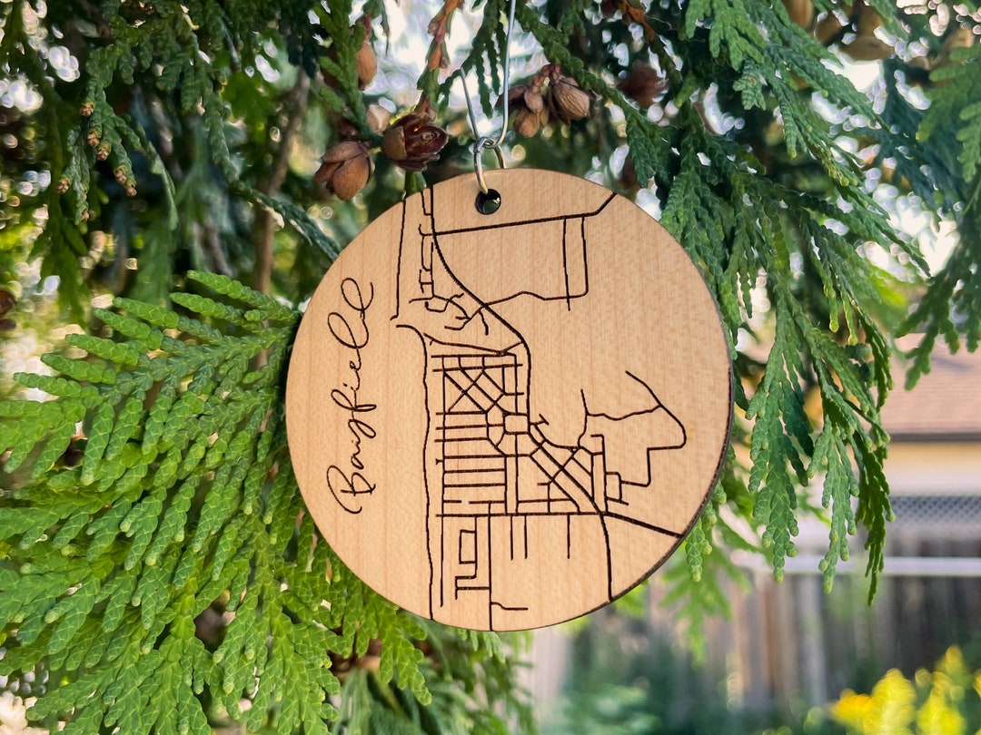 Bayfield Christmas Ornament / Bayfield Map Wood Christmas Ornaments