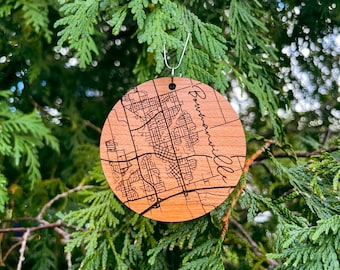 Bowmanville Christmas Ornament / Bowmanville Ontario Map Christmas Gift Idea / Durham Region / Hometown Christmas Tree Keepsake