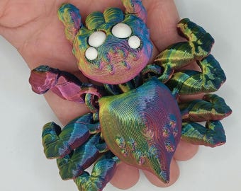 3D Printed Articulated Jumping Spider, 4-Inch