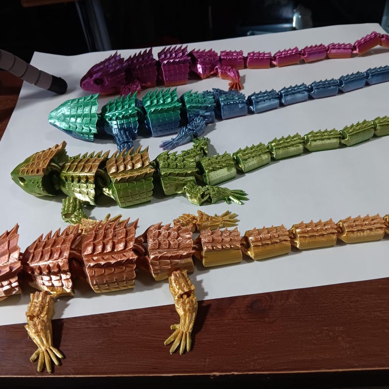 3D Printed Articulated Crystal Dragon - Etsy