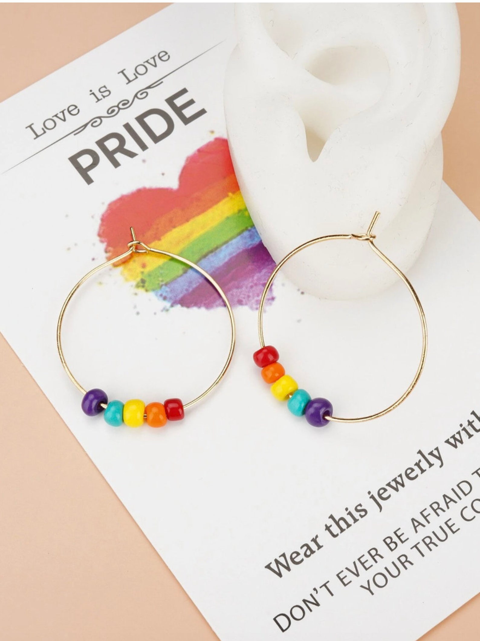 LGBT Earrings Dangle Rainbow Earrings Queer Earrings Gay Etsy