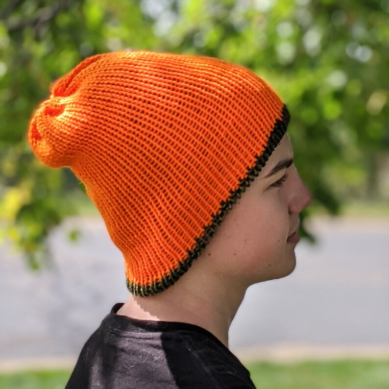 Reversible Orange and Camouflage Camo Knit Beanie Men Etsy