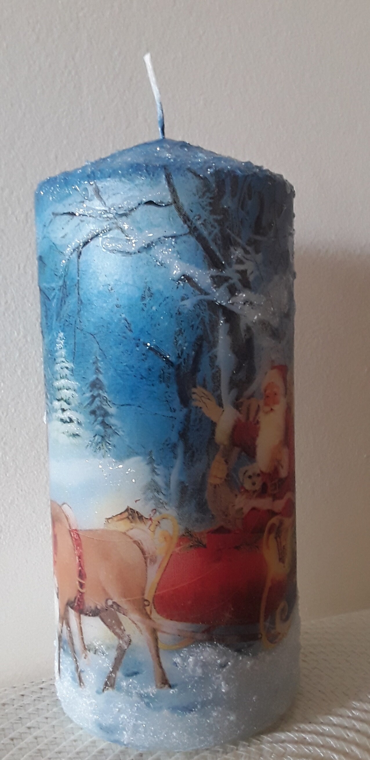 Candles decoupage candles christmas candles decorated Etsy