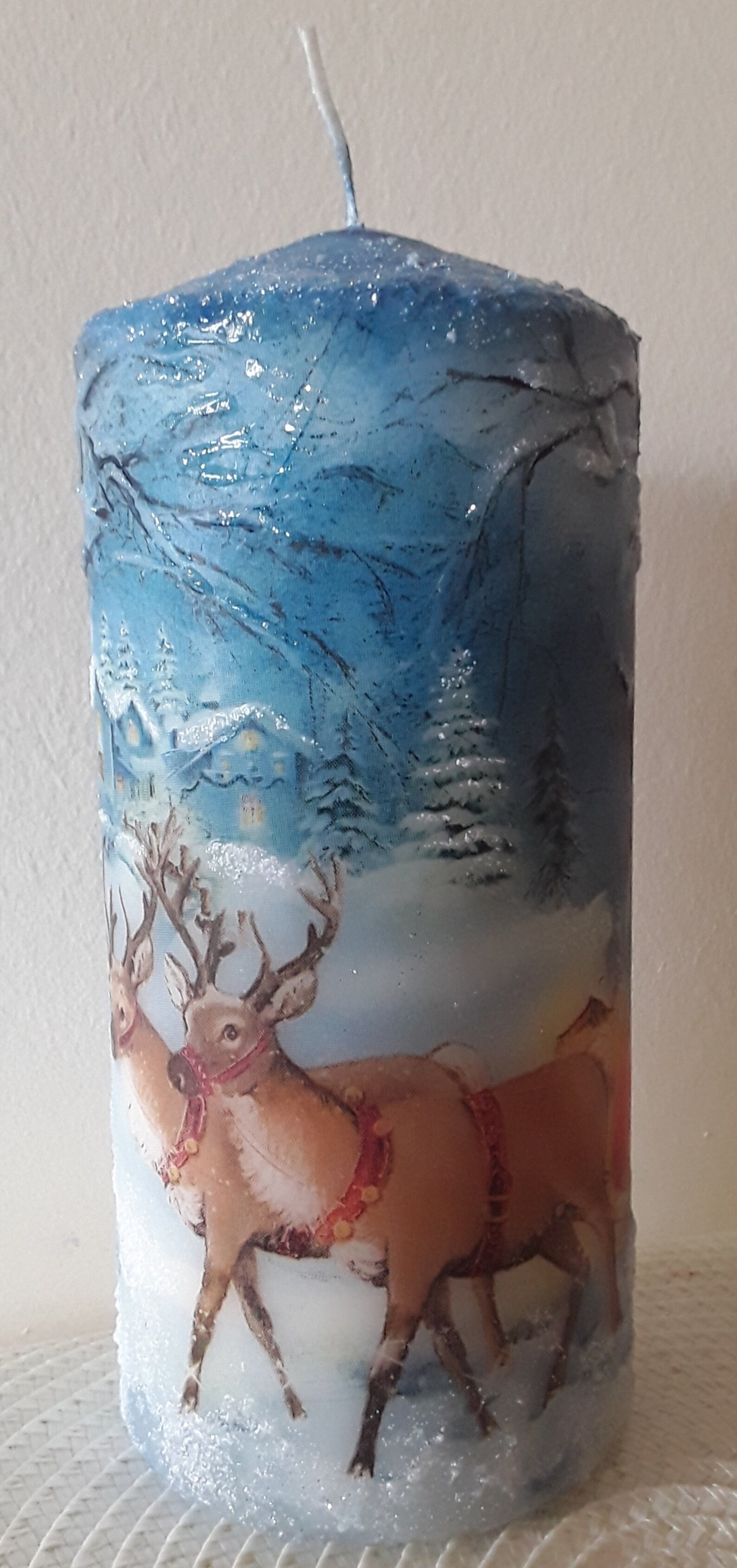 Candles decoupage candles christmas candles decorated Etsy