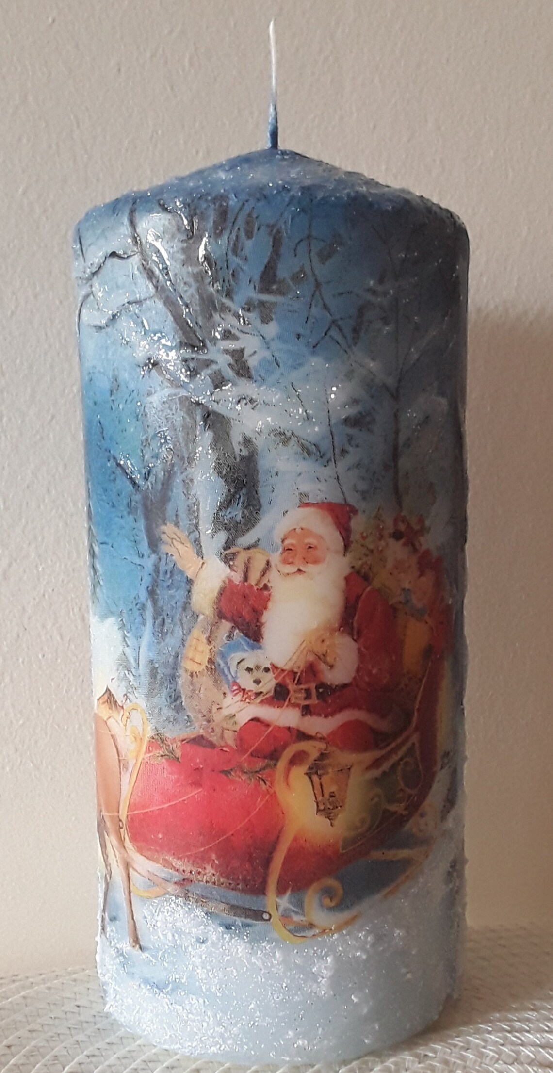 Candles decoupage candles christmas candles decorated Etsy